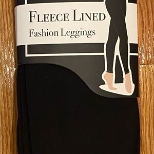 Black Fleece Lined Fashion Leggings